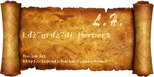 Légrádi Herbert névjegykártya